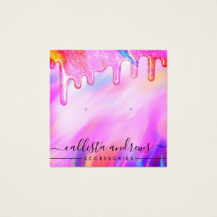 Unicorn Holographic Glitzer Tropfen Earring Displa