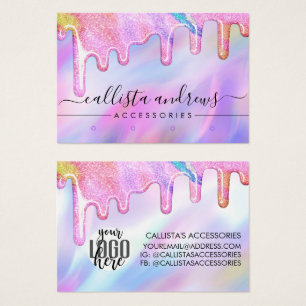Unicorn Holographic Glitzer Tropfen Low Earring Lo