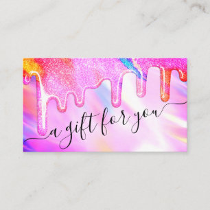 Unicorn Holographic Glitzer Tropfens Geschenkgutsc Visitenkarte