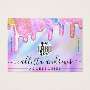 Unicorn Holographic Glitzer Tropfens Logo-Armband