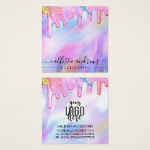 Unicorn Holographic Glitzer Tropfens Logo-Kette