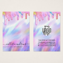 Unicorn Holographic Glitzer Tropfens Logo-Kette