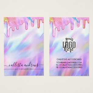 Unicorn Holographic Glitzer Tropfens Logo-Kette
