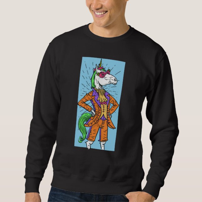unicorn horse mardi gras fest sweatshirt (Vorderseite)