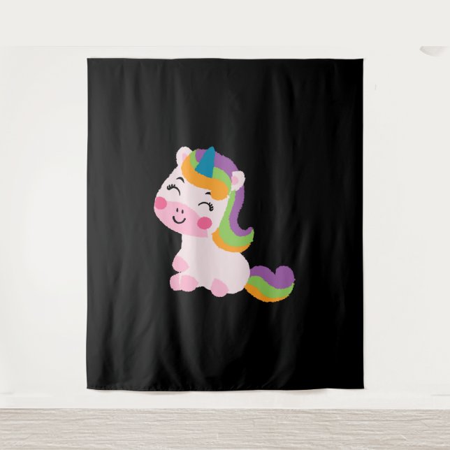 Unicorn Horse Wandteppich (Vorderseite)