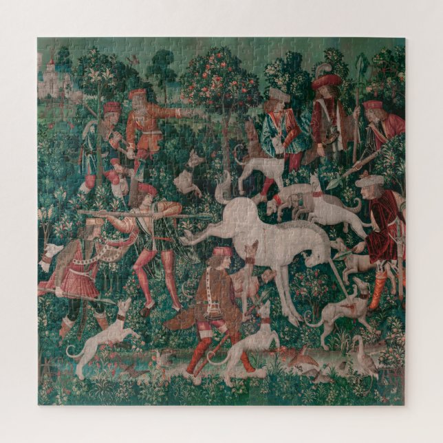 Unicorn Hunt Mittelalterliche Kunst - Einhorn vert Puzzle (Vertikal)