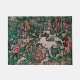 Unicorn Hunt Mittelalterliche Kunst, Einhorn verte Fußmatte