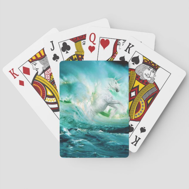 Unicorn im Meer Fantasy Playing Cards Spielkarten (Rückseite)