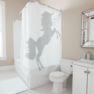 Unicorn in der Silhouette des Duschspucks Duschvorhang