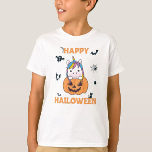 Unicorn in Pumpkin Niedliche Einhörner Frohe Hallo T-Shirt