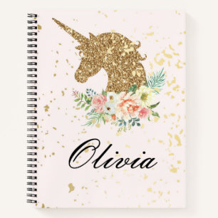 UNICORN INDIVIDUELLE NAME NOTEBOOK NOTIZBUCH