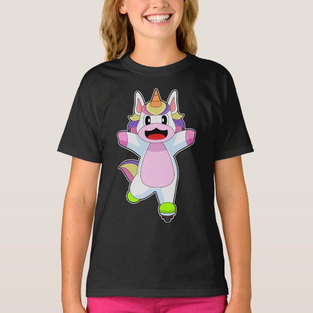 Unicorn Inline-Skaten-Roller-Skate T-Shirt (Vorderseite)