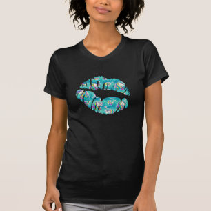UNICORN Iridescent Aquamarin Foil Metallic KISS LI T-Shirt