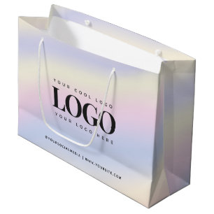 Unicorn Iridescent Holograph Custom Business Logo Große Geschenktüte
