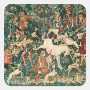 UNICORN IST GEFUNDEN / Hunde und andere Tiere Quadratischer Aufkleber