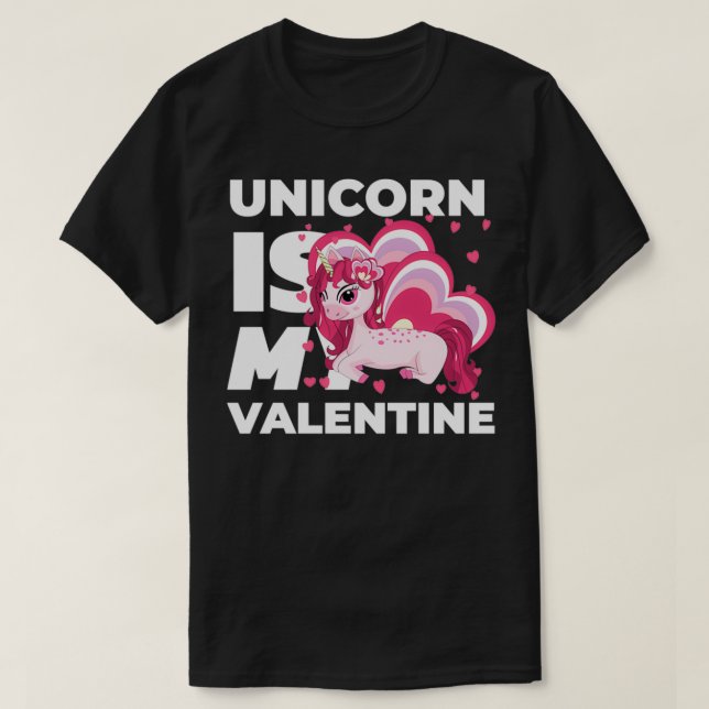 Unicorn ist mein Valentindesign T-Shirt (Design vorne)