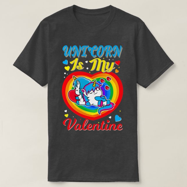 Unicorn ist mein Valentiner Klassiker T-Shirt (Design vorne)
