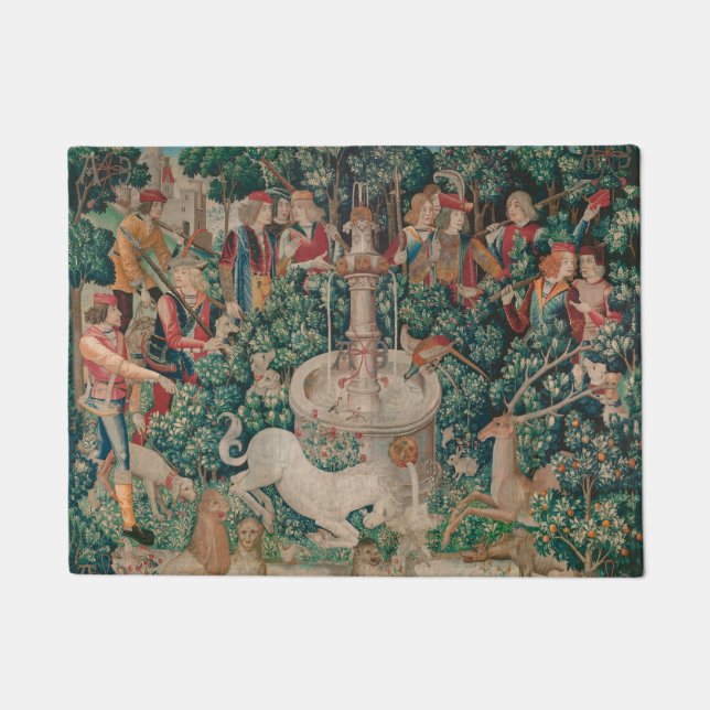 Unicorn-Jagd Mittelalterliche Kunst - Unicorn gefu Fußmatte (Vorderseite)