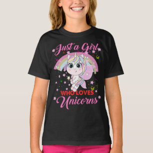 Unicorn Just a Girl Who Liebe Unicorns Niedliche G T-Shirt