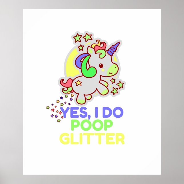 Unicorn-Kack-Glitzer Poster (Vorne)