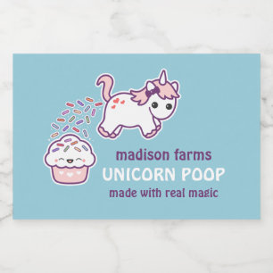 Unicorn kacken lebensmitteletikett