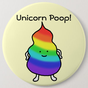 Unicorn kacken lustigen Knopf-Regenbogen kacken Button