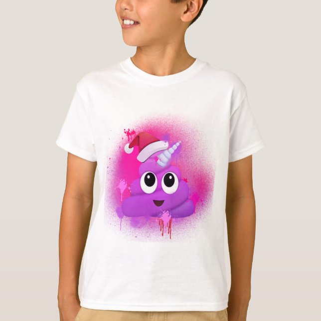 Unicorn kacken Spray-Farbe Sankt Emoji T-Shirt (Vorderseite)