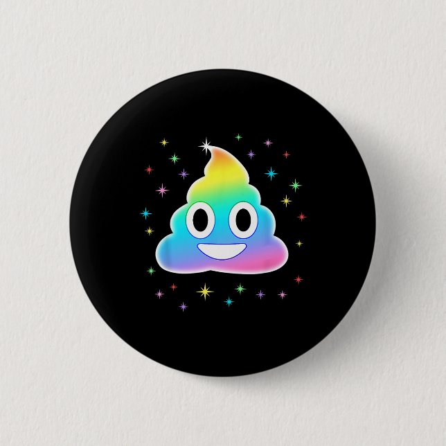 Unicorn Kackte Magic Rainbow Funny Halloween Kostü Button (Vorderseite)