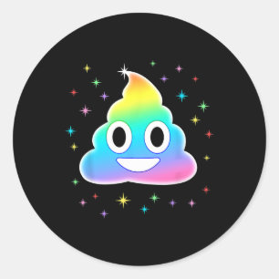 Unicorn Kackte Magic Rainbow Funny Halloween Kostü Runder Aufkleber
