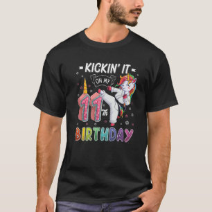 Unicorn Karate 11. Geburtstag Elf 11 Jahre alt T T-Shirt