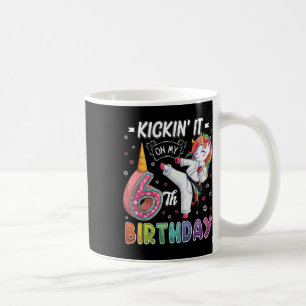 Unicorn Karate 6. Geburtstag Sechs 6 Jahre alter T Kaffeetasse