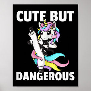 Unicorn Karate Gift Girl Taekwondo Jiu Jitsu Mixed Poster