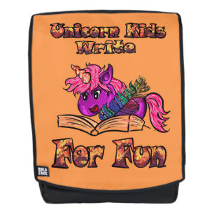 Unicorn Kids schreiben für Spaß Rucksack