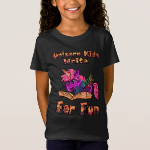 Unicorn Kids schreiben für Spaß T-Shirt