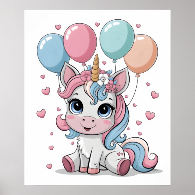 Unicorn-Kinderzimmer-Plakat Poster (Vorne)