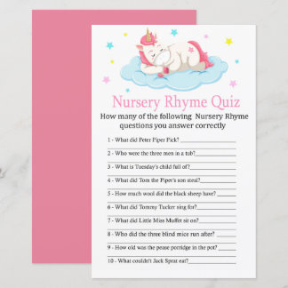 Unicorn Kinderzimmer Rhyme Quiz Kinderduschenspiel