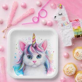 Unicorn Kitten Pappteller