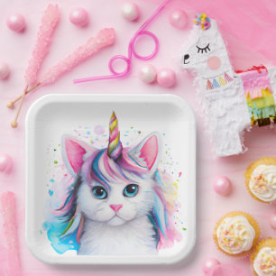 Unicorn Kitten Pappteller