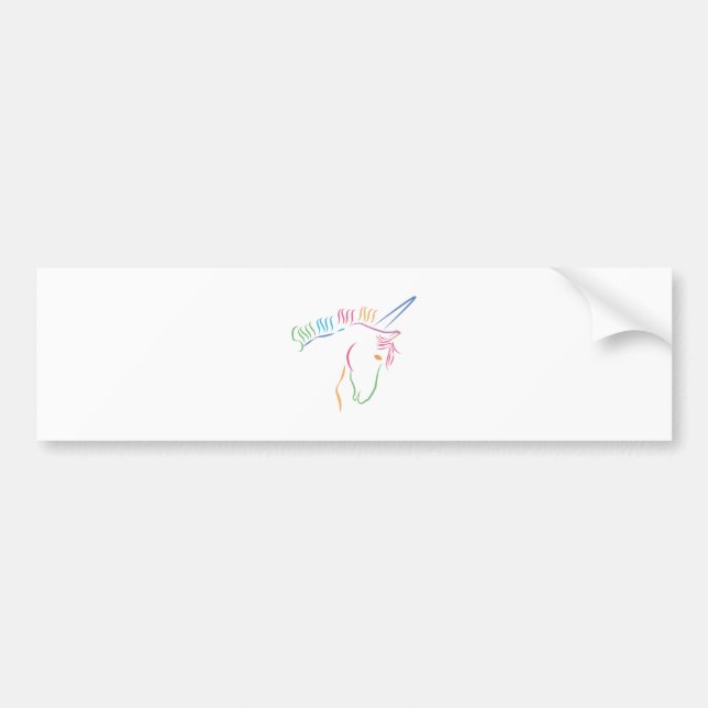 Unicorn-Kontur Autoaufkleber (Vorne)