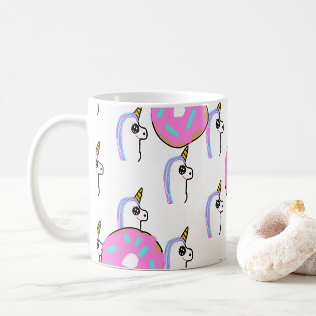 Unicorn-Krapfen-Kaffee-Tee-Tasse Tasse (Mit Donut)