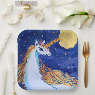 Unicorn "Kunst von Kindern" Pappteller