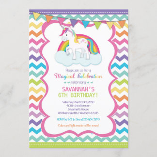 Unicorn-laden magisches Feier-Geburtstags-Party Einladung