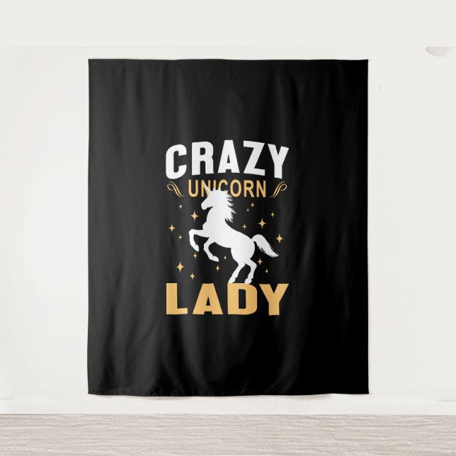 Unicorn Lady Wandteppich (Vorderseite)