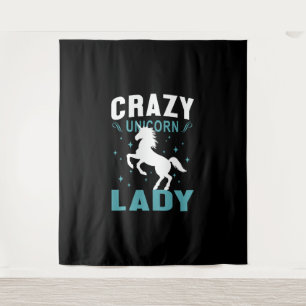 Unicorn Lady Wandteppich