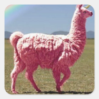 Unicorn-Lama-Aufkleber Quadratischer Aufkleber