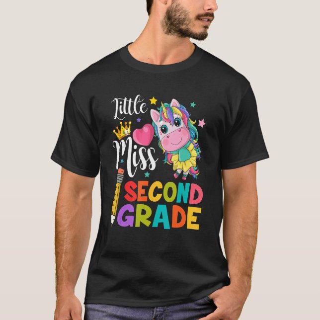Unicorn-Lehrerin Little Miss Seco T-Shirt (Vorderseite)
