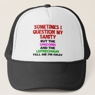 Unicorn Leprechaun Sanity Funny Ball Cap Hat Truckerkappe