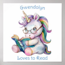 Unicorn Lesen eines Buches Niedlich für Kinderzimm