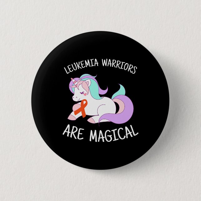 Unicorn Leukemia Awareness Gift Button (Vorderseite)