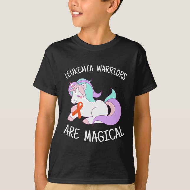 Unicorn Leukemia Awareness Gift T-Shirt (Vorderseite)